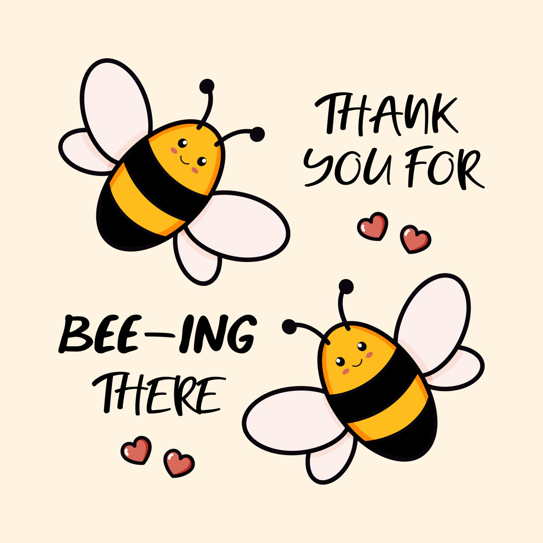 Leinwandbild Cute Bee Greeting Card von Anna Matviienko