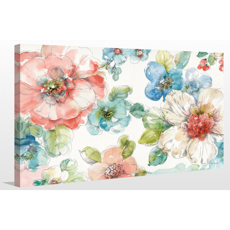 « summer fleuri i », reproduction d’art sur toile tendue, H 18 po x l 30 po