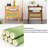 Modern Bamboo Side Table Nightstand With ABS Rattan Grid, solid wood legs And Open Storage Compartment-2106118543