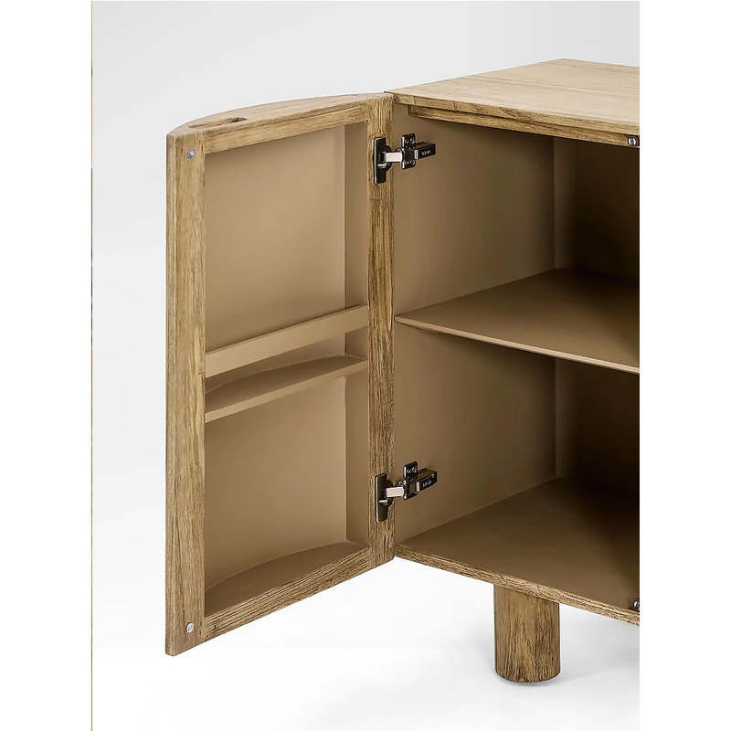 Armoire d'appoint en bois massif de rotin, Brun orangé