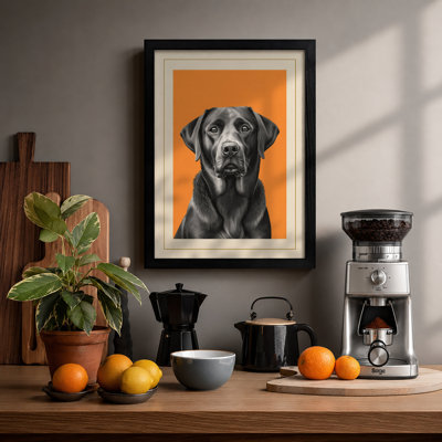 Dog in Warmth Modern - Framed Print