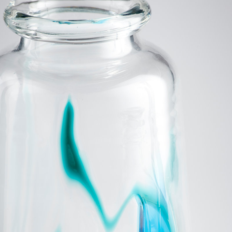 Tahoe Glass Table Vase, 15" H x 7.75" W x 7.75" D