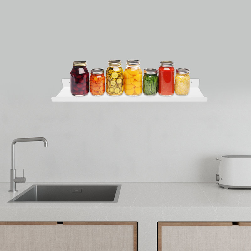 Premium Steel Wall Mounted Display Shelf, White