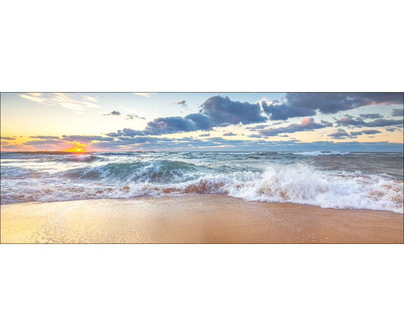 Waves I - No Frame Print on Glass, 50 cm H x 125 cm W x 1.4 cm D