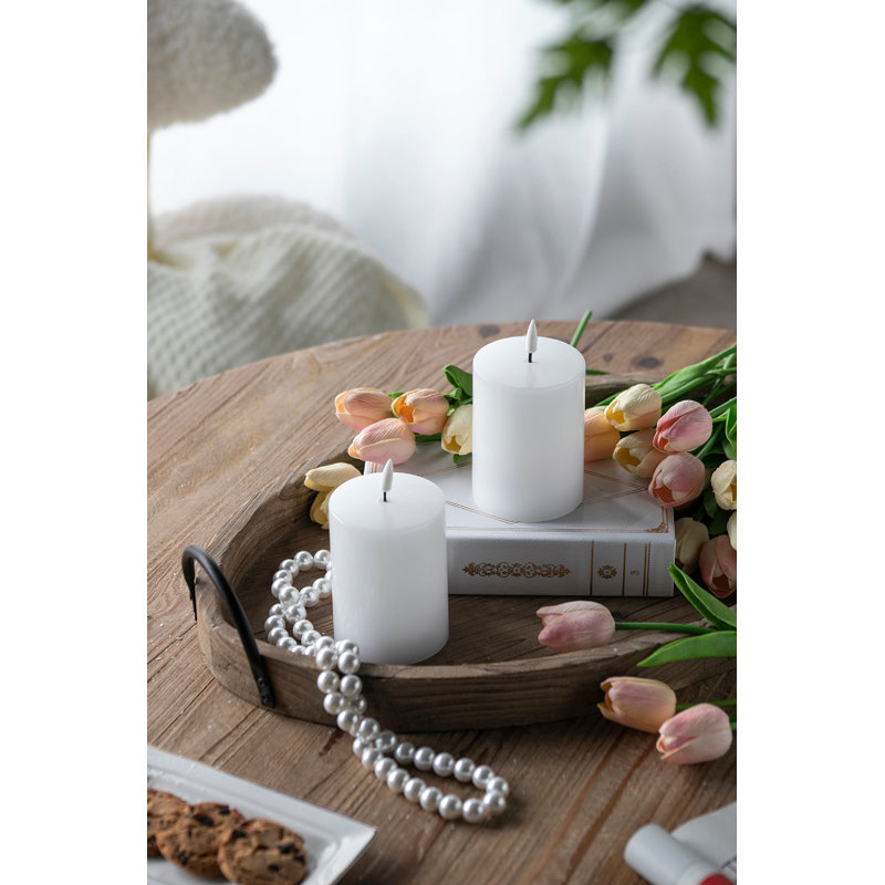 Ensemble de 2 bougies sans flamme sans parfum 2 pièces