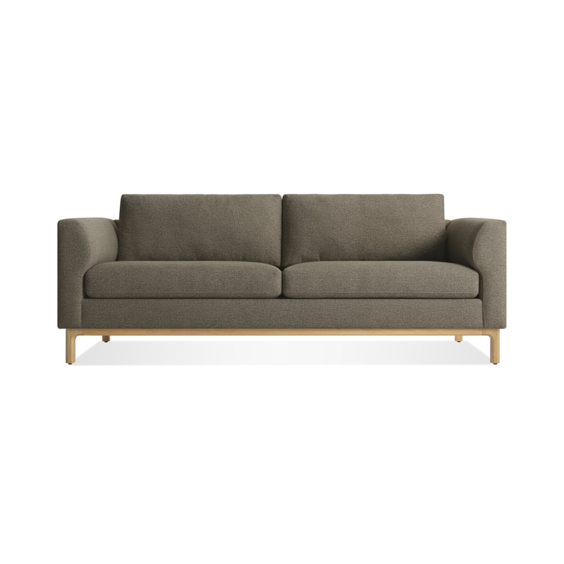 Guide Upholstered Sofa, White Oak, Sanford Oatmeal Basketweave, 31" H x 82" W x 36" D