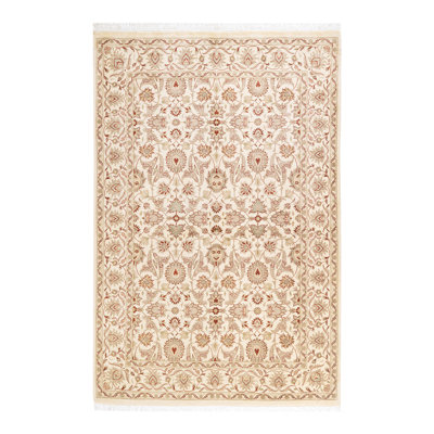 Tapis unique en laine noué à la main 4 pi 2 po x 6 pi 3 po nouvel âge Normandin