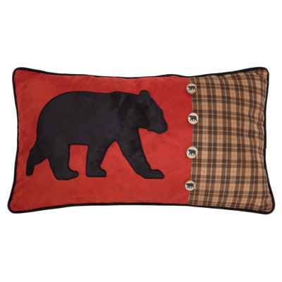 Appliqued Faux Suede Reversible Throw Pillow