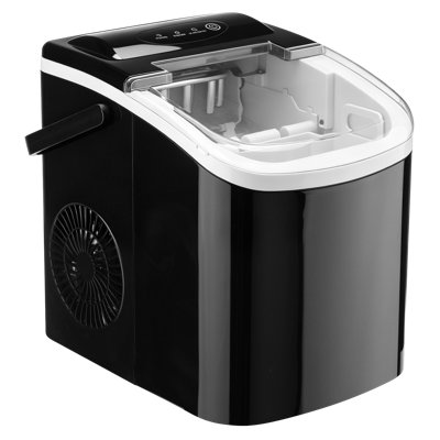 Portable Countertop Bullet Ice Maker Machine, 12KG/24H Fast Ice Production 6-13 Mins Per Batch, Self-Cleaning Mode, Water Shortage & Full Ice Alert Lights, Large View Window,  Compact Ice Maker for Kitchen Bar RV
