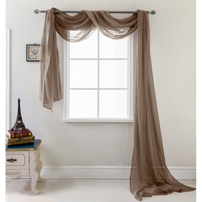 Brannon Sheer Window Scarf, Chocolate