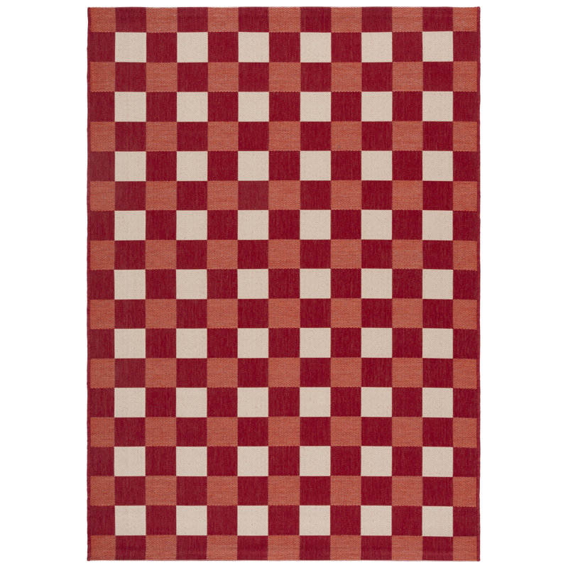 Courtyard 6443 Geometric Indoor/Outdoor Area Rug, Rectangle 4' x 5'7"