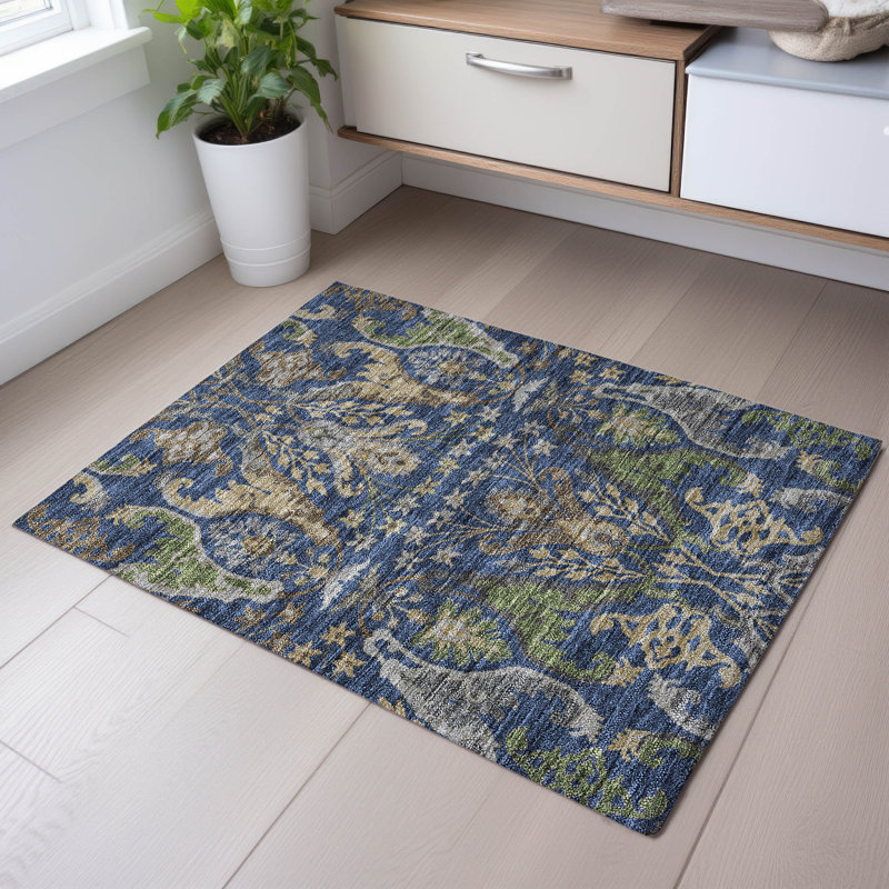 Premium Machine Washable Gurubaksh AMF1153 Global Rug, Rectangle 1 pi 8 po x 2 pi 6 po