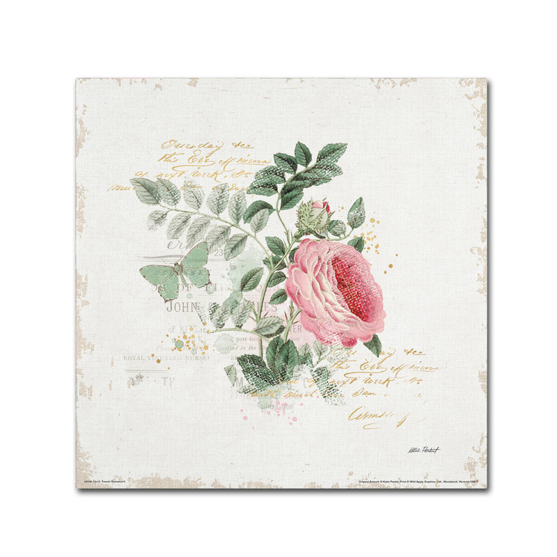 «French Romance II» par Katie pertiet, impression sur toile, H 14 po x l 14 po x P 2 po