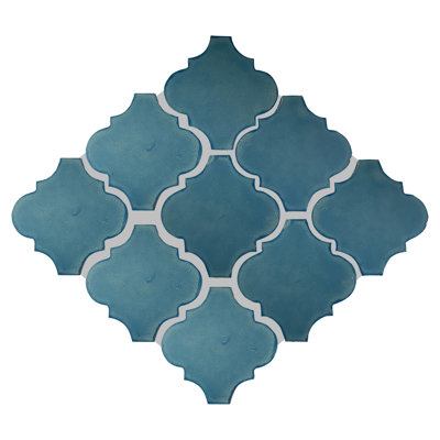 4" x 4" 9pcs TalaMex Lantern Mexican Arabesque Clay Tile Handmade Talavera Backsplash