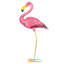 Statue côtière en métal flamant rose