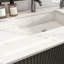 Dessus de meuble-lavabo blanc semblable au marbre 31 po - Pierre frittée de salle de bain avec lavabo rectangulaire, dosseret de 4 po, trous de robinet pré-percés impeccables et élégant encastré pratique