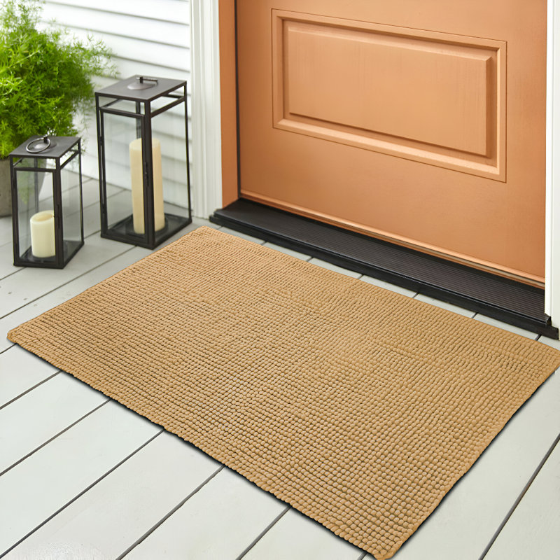  Non-Slip Indoor Door Mat, Beige, 50cm W x 80cm L