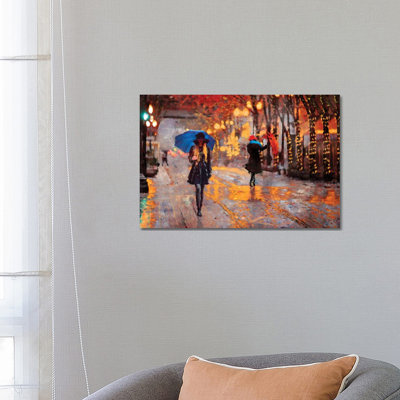 Rain Walk by Lisa Robinson - Wrapped Canvas Painting