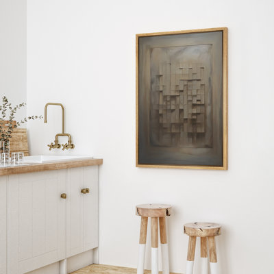 Impression sur toile encadrée de formes géométriques à effet 3D