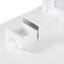 Meuble-lavabo de 44,4 po avec miroir pivotant de 28,4 po, 5 tiroirs différents, 2 armoires réglables, finition blanche, bureau avec coiffeuse Space