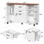 Classeur à roulettes blanc avec support pour imprimante, armoire de rangement en bois à 3 tiroirs avec roulettes verrouillables et tablettes ouvertes pour le bureau personnel-1615746492
