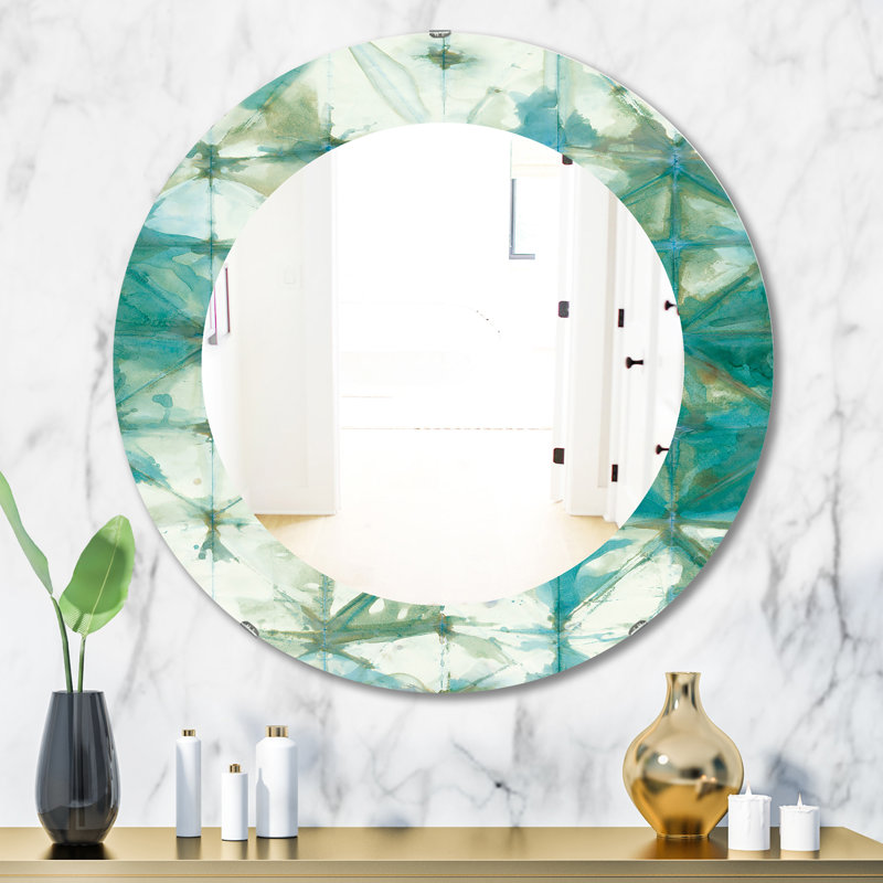 Marbled Glam Accent Wall Mirror, 31.5" H x 31.5" W, Geometric