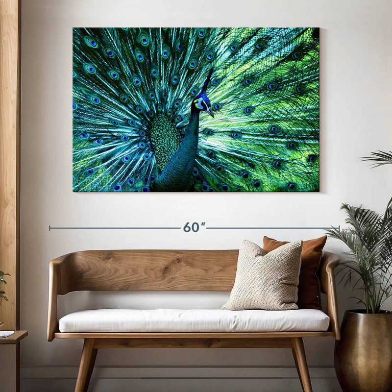 Elegant Peacock, 34" H x 51" W