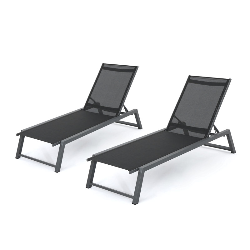 Chaise longue Myers (Mp2), Noir/gris