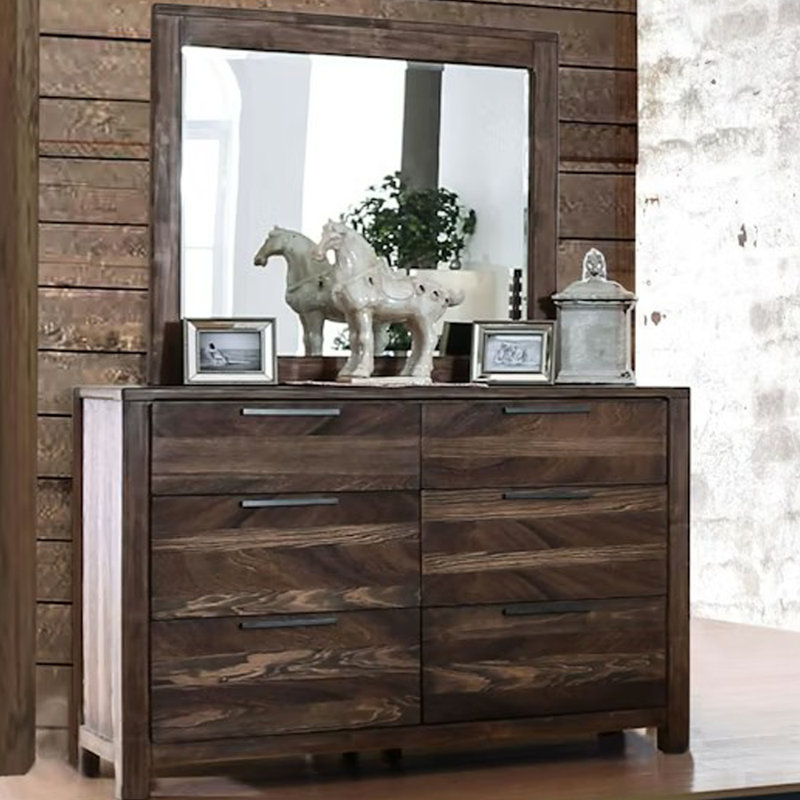 42.4"W Rustic Mirror, Rustic Natural Tone