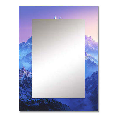 Alaska Snow Capped Summits At Twilight IV - Alaska Wall Mirror, Modern Decorative Mirror, Printed Metal Art