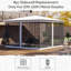 Remplacement de la paroi latérale du pavillon de jardin 10 pi x 12 pi, blanc - espace extérieur contre les insectes et les débris, installation rapide Gardez la zone de la baie propre et simple