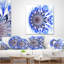 Light Blue Fractal Flower Digital Art - Floral Printed Pillow-29483861-29483865