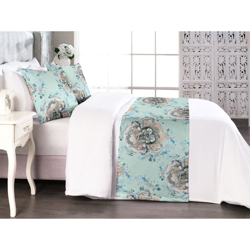 Ensemble de chemin de lit Ambesonne Roses, Grand lit