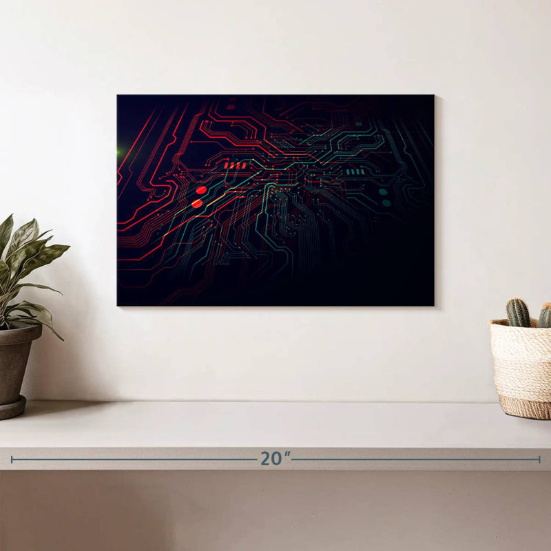 Keiri Glowing Circuit Board, 8" H x 12" W