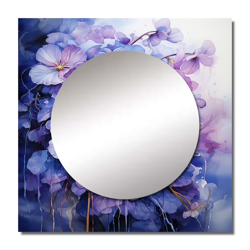 Grand miroir carré Taelar - Violets, 29 po x 29 po