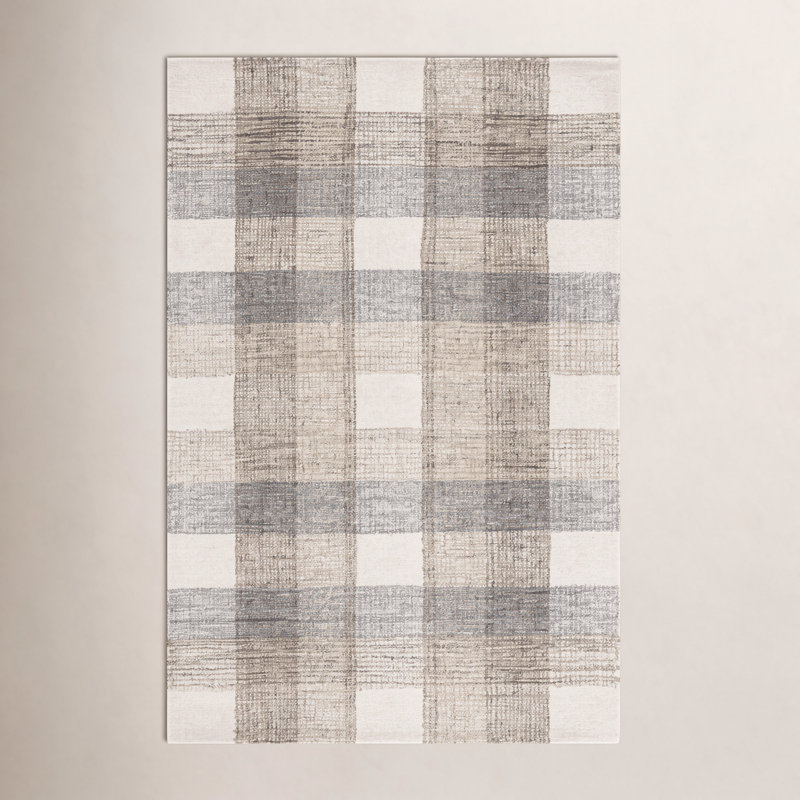 Hand-Tufted Wool Plaid Rug, Rectangle 8' x 10'