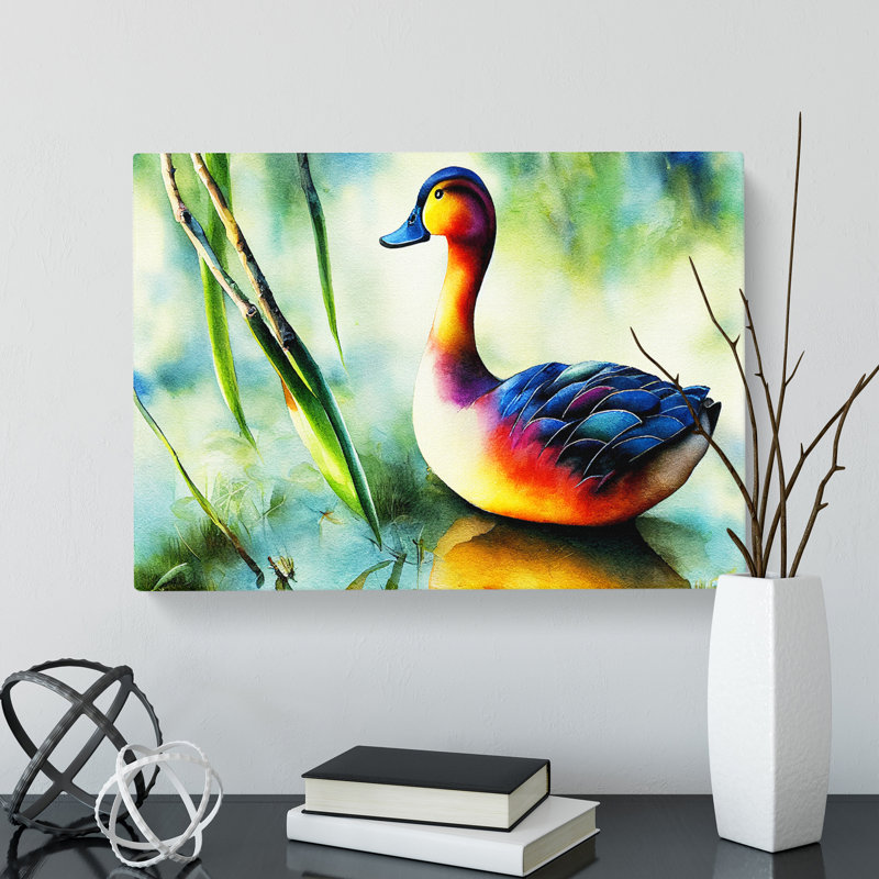 Duck Watercolour Vol.3 - Wrapped Canvas, 35cm H x 50cm W x 3cm D