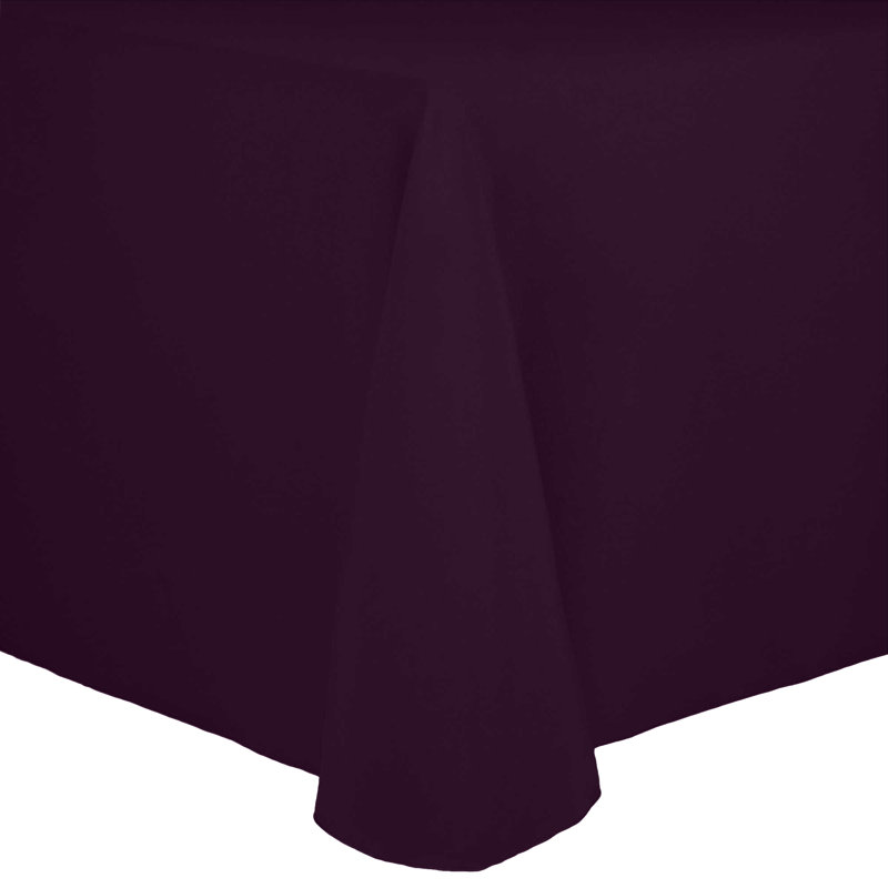 Solid Color Round Tablecloth, 108" x 132", Aubergine, 5