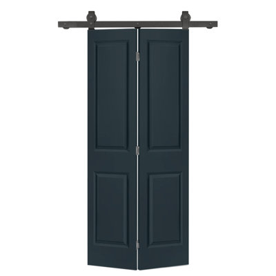 Paneled MDF Composite Bifold Barn Door with Installation Hardware Kit