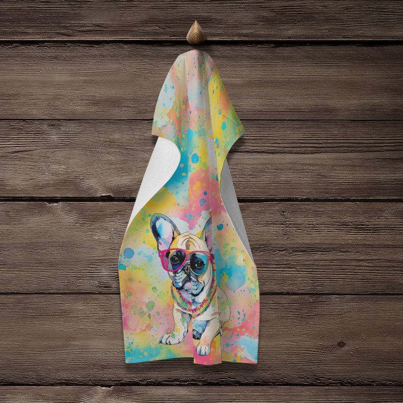 Serviette de cuisine French Bulldog Hippie Dawg