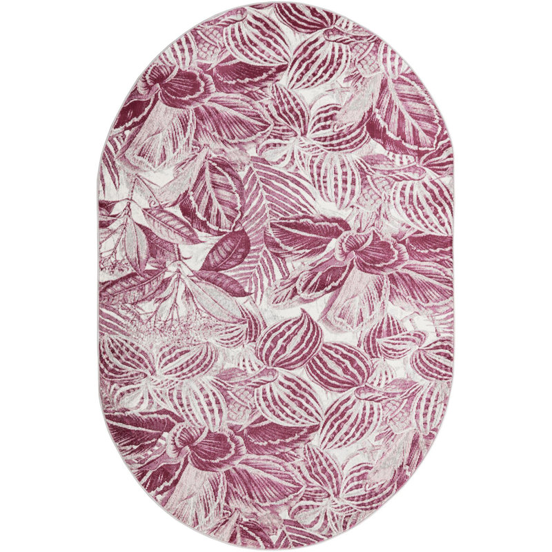 Herricks Floral Indoor Rug, Oval 5'3" x 7'10"