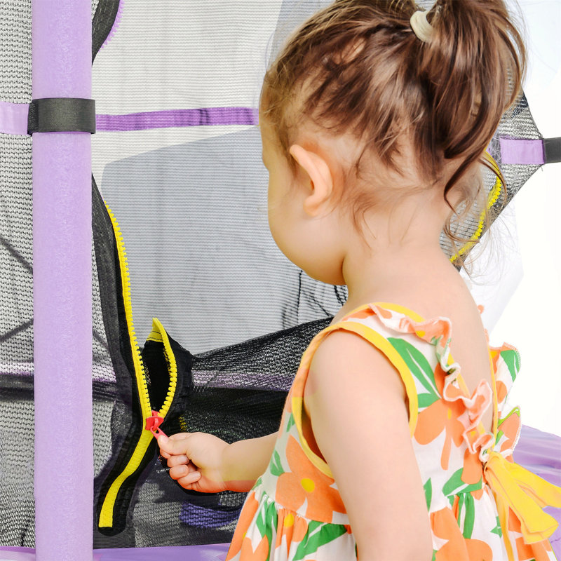 Creationstry Round Backyard Trampoline, Purple, Purple