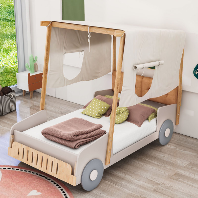 Lit plateforme en bois avec lattes Jenrette, Simple