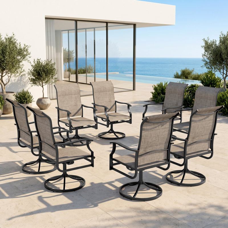 8 chaises de patio pivotantes 8 pièces