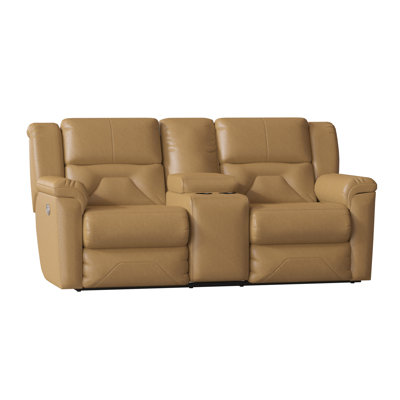 Pandora 81'' Leather Reclining Loveseat