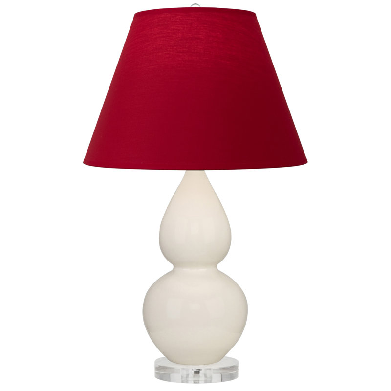 Petite lampe d'appoint à double gourde, Rouge, Os