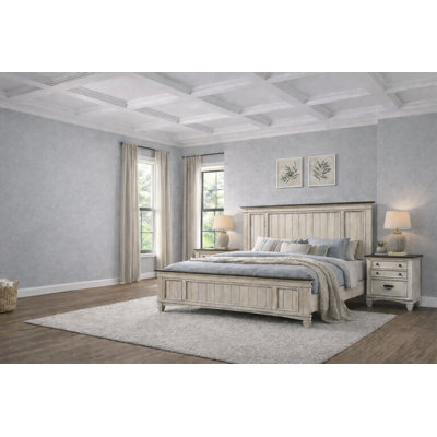 Classic Panel Bedroom Set in Cream Finish
