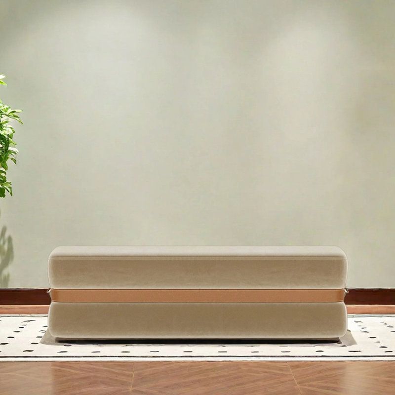 Canapé en tissu, H 16,54 po x l 62,99 po x P 16,54 po