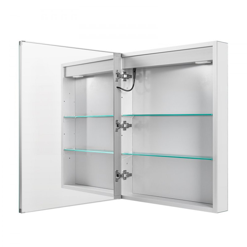 Armoire à pharmacie éclairée avec miroir, encastré ou mural 24 x 30 po, armoire de salle de bain à DEL à intensité variable 3 couleurs avec miroir HD, horloge, rangement réglable, fonction de désembuage de mémoire