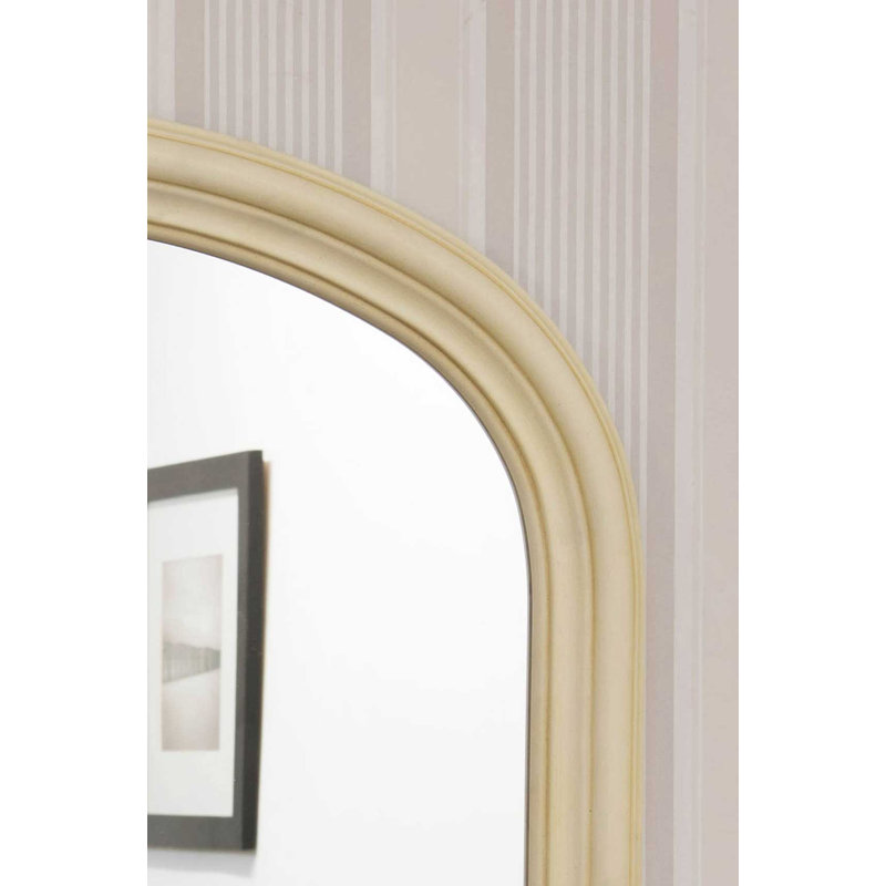 Otto Wood Flat Wall Mirror, Cream